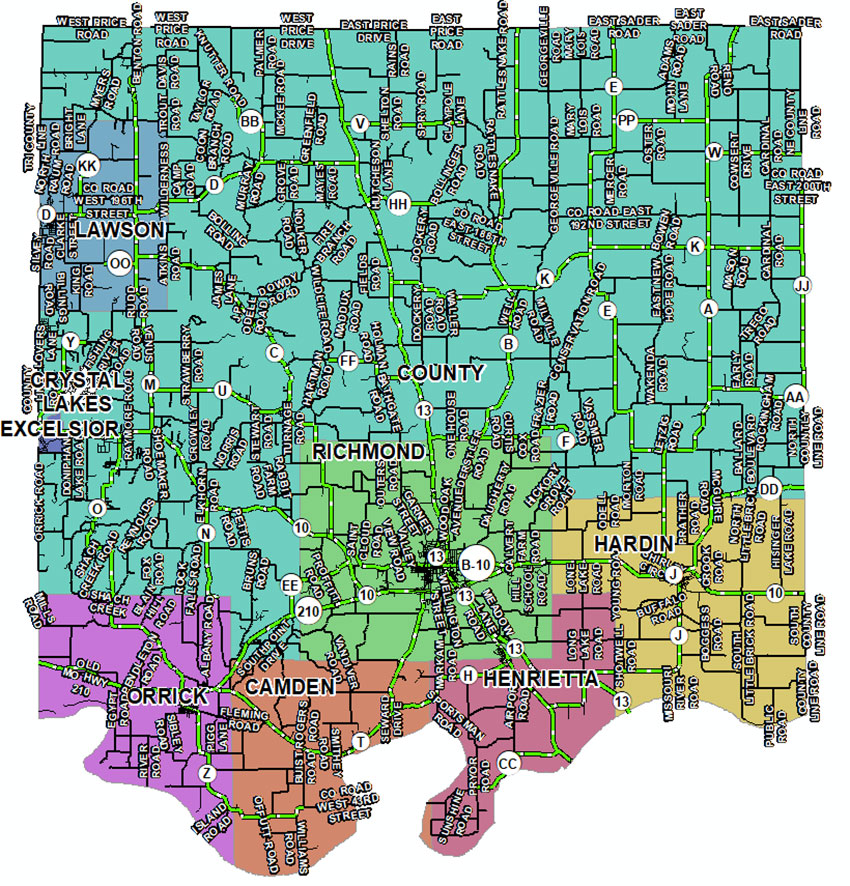 Road and Bridge District Map